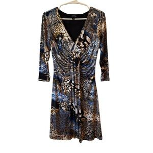 Tahari Arthur Levine 3/4 Sleeve Snake Skin Dress